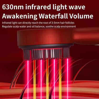 Electric Scalp Vibration Massage Comb Infrared Head Knead Massager Red Light Hair Growth Liquid Oil Applicator Anti-Hair Loss
