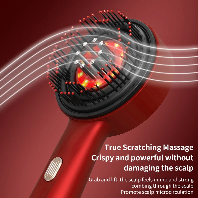 Electric Scalp Vibration Massage Comb Infrared Head Knead Massager Red Light Hair Growth Liquid Oil Applicator Anti-Hair Loss