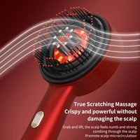 Electric Scalp Vibration Massage Comb Infrared Head Knead Massager Red Light Hair Growth Liquid Oil Applicator Anti-Hair Loss